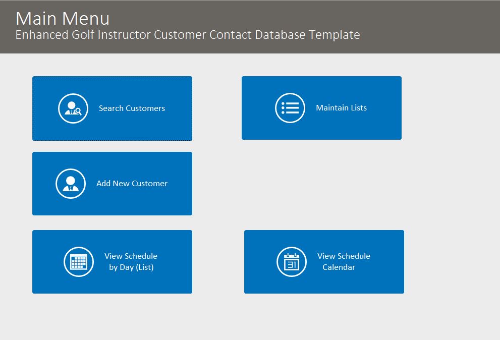 Golf Instructor Enhanced Contact Template | Enhanced Contact Database